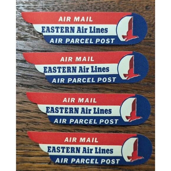 Vintage Fly Eastern Air Lines / Air Mail / Air Parcel Post Stickers Lot - Picture 4 of 7